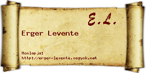Erger Levente névjegykártya